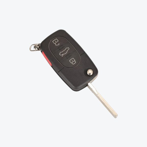 Carcasa Sevillana Con Cuna Audi 3 Botones + Pánico (Pila 1616)