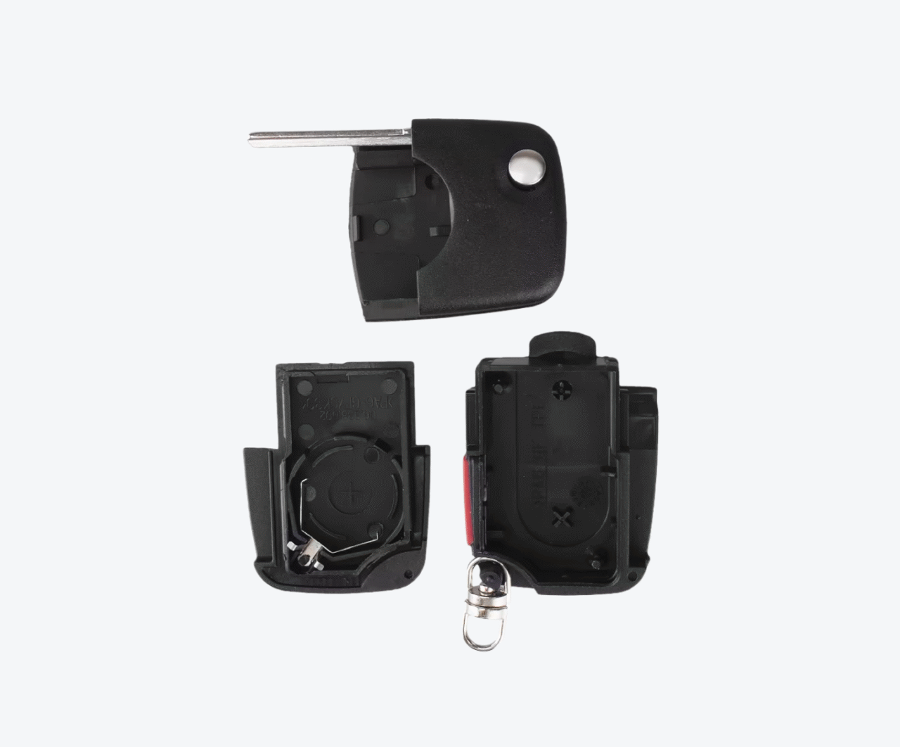 Carcasa Sevillana Con Cuna Audi 2 Botones + Pánico Para Pila 2032