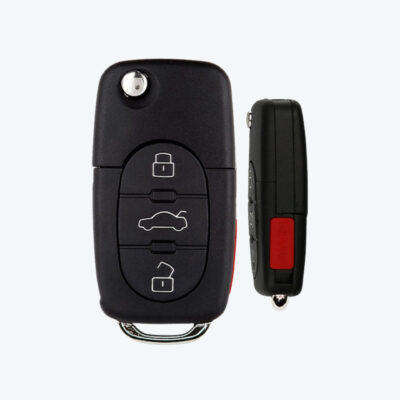 Carcasa Sevillana Con Cuna Audi 3 Botones + Pánico (Pila 2032)