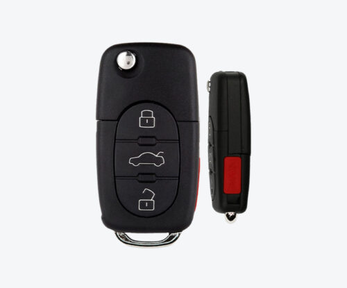 Carcasa Sevillana Con Cuna Audi 3 Botones + Pánico (Pila 2032)