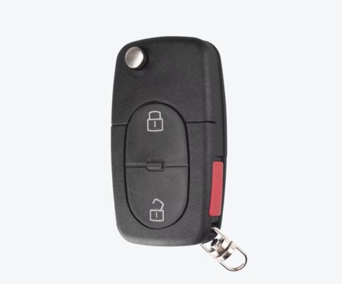 Carcasa Sevillana Con Cuna Audi 2 Botones + Pánico (Pila 1616)