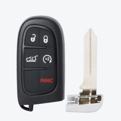 Carcasa Telemando Presencia Chrysler 4 + 1 Botones Con Llave De Emergencia (Cambia Interior)