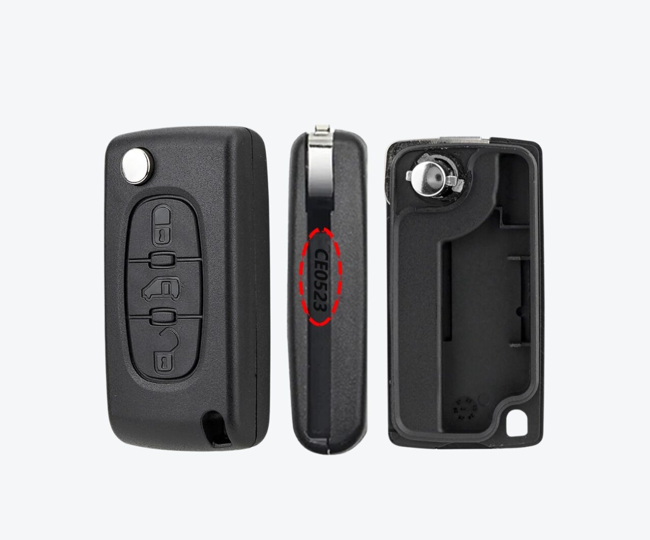 Carcasa Citroen Sevillana 3 Botones Sin Porta Pilas (Botón Auto)