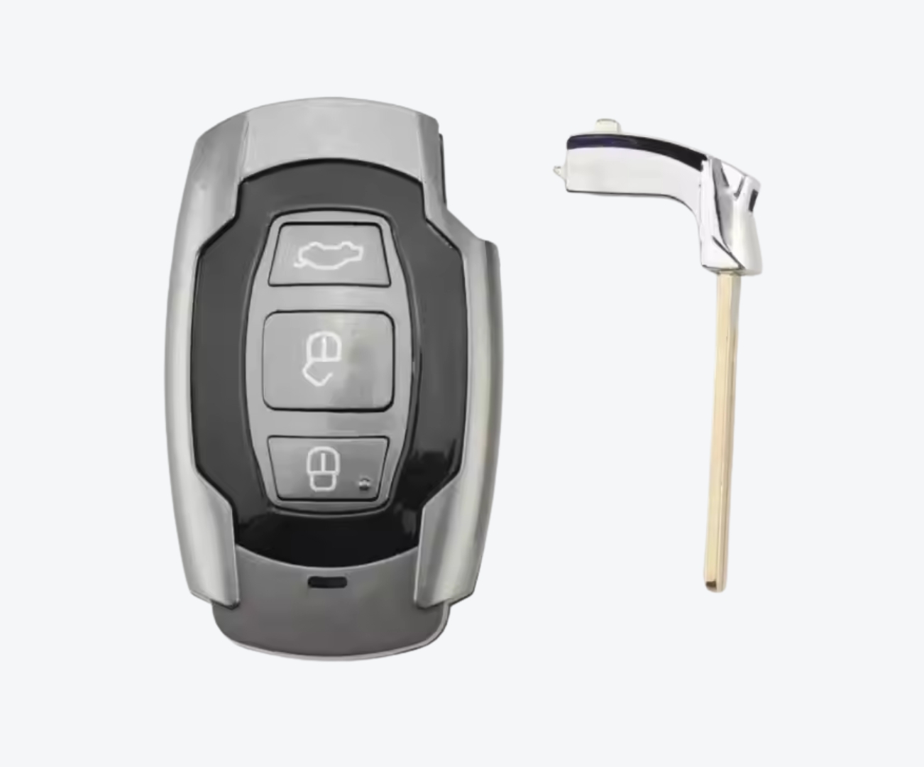 Carcasa Telemando Presencia BYD 3 Botones Con Llave De Emergencia - Imagen 2