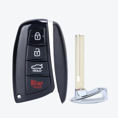 Carcasa Telemando Presencia Hyundai 3 + 1 Botones Con Llave De Emergencia