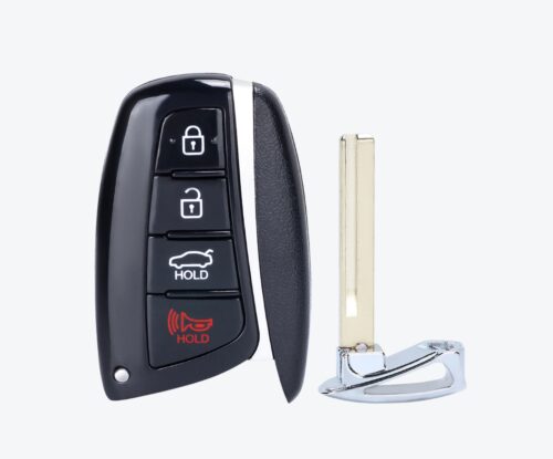 Carcasa Telemando Presencia Hyundai 3 + 1 Botones Con Llave De Emergencia