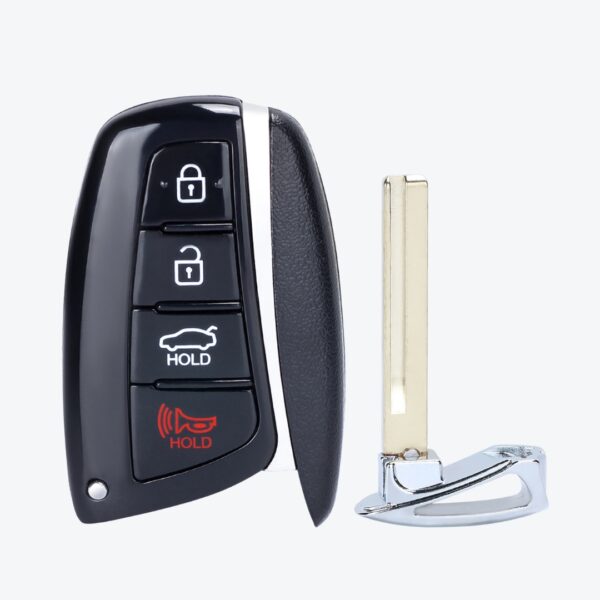 Carcasa Telemando Presencia Hyundai 3 + 1 Botones Con Llave De Emergencia