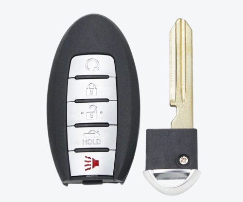 Carcasa Telemando Presencia Nissan 4 + 1 Botones Con Llave De Emergencia