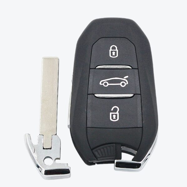 Carcasa Telemando Presencia Peugeot 3 Botones Con Llave De Emergencia