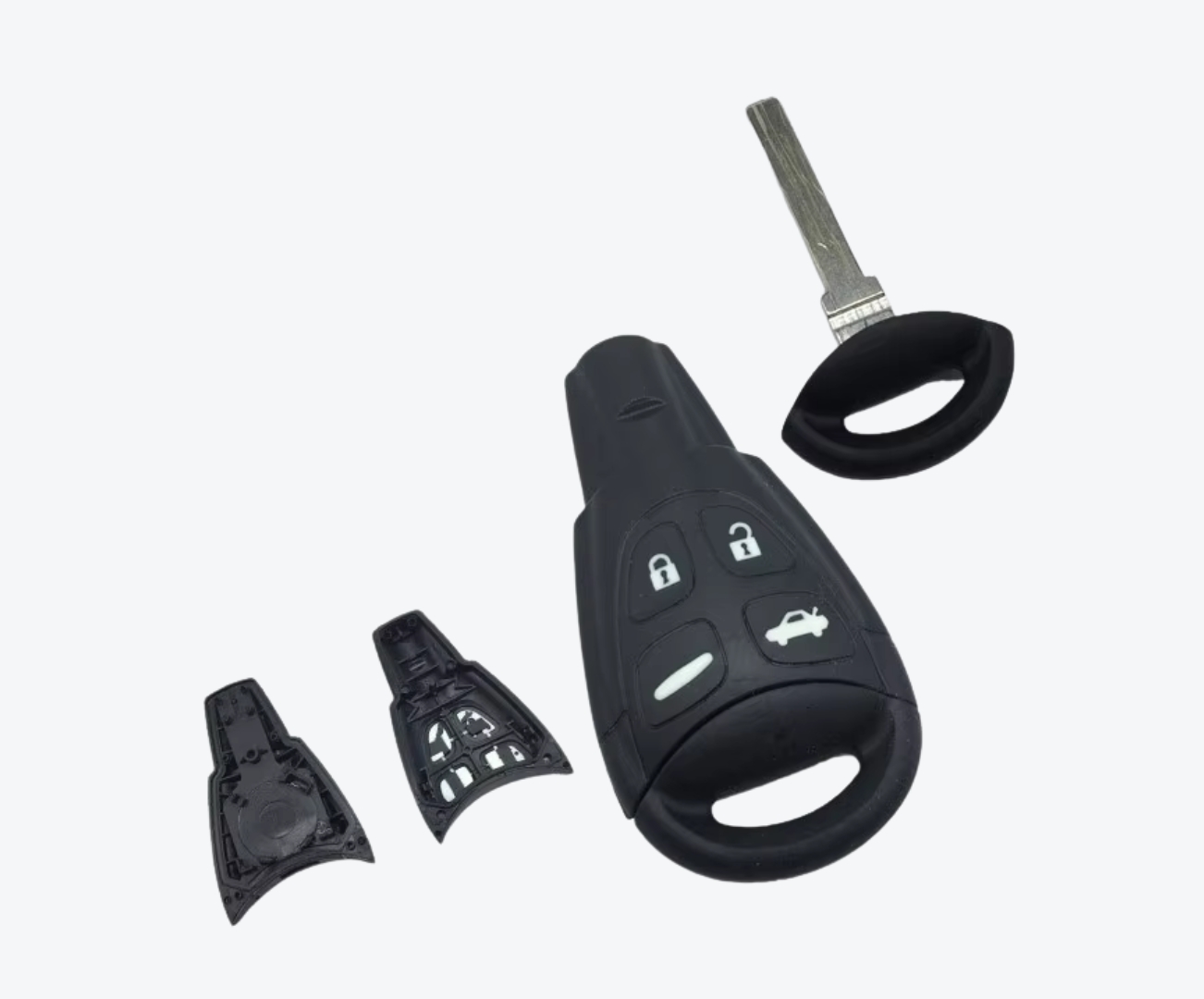 Carcasa Saab Smart 4 Botones Con Llave De Emergencia - Imagen 2