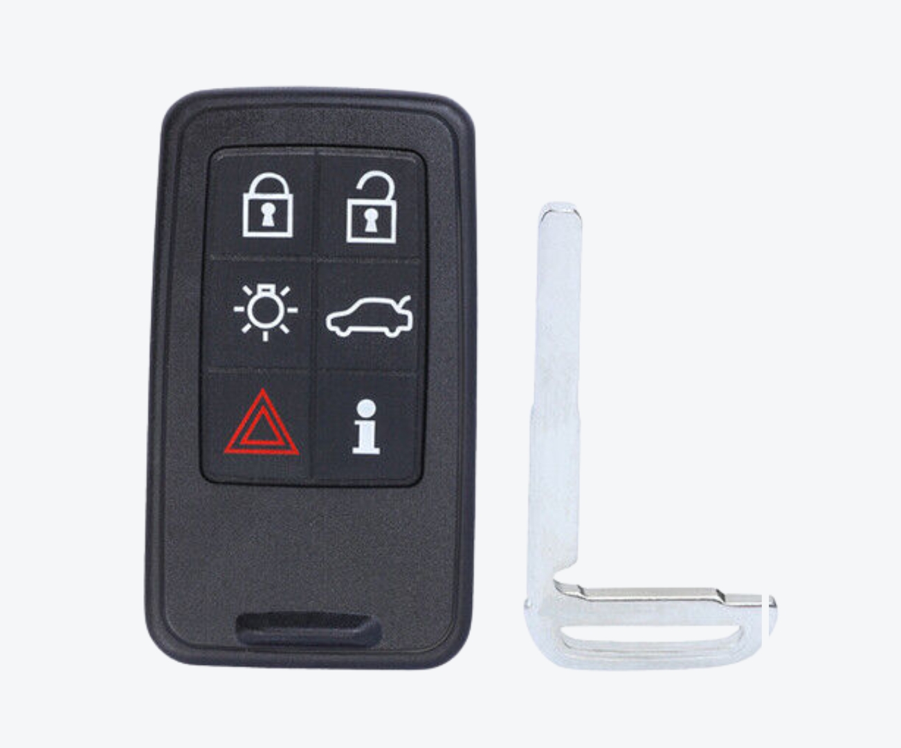 Carcasa Telemando Presencia Volvo 5 + 1 Botones Con Llave De Emergencia Porta Pilas Distinto